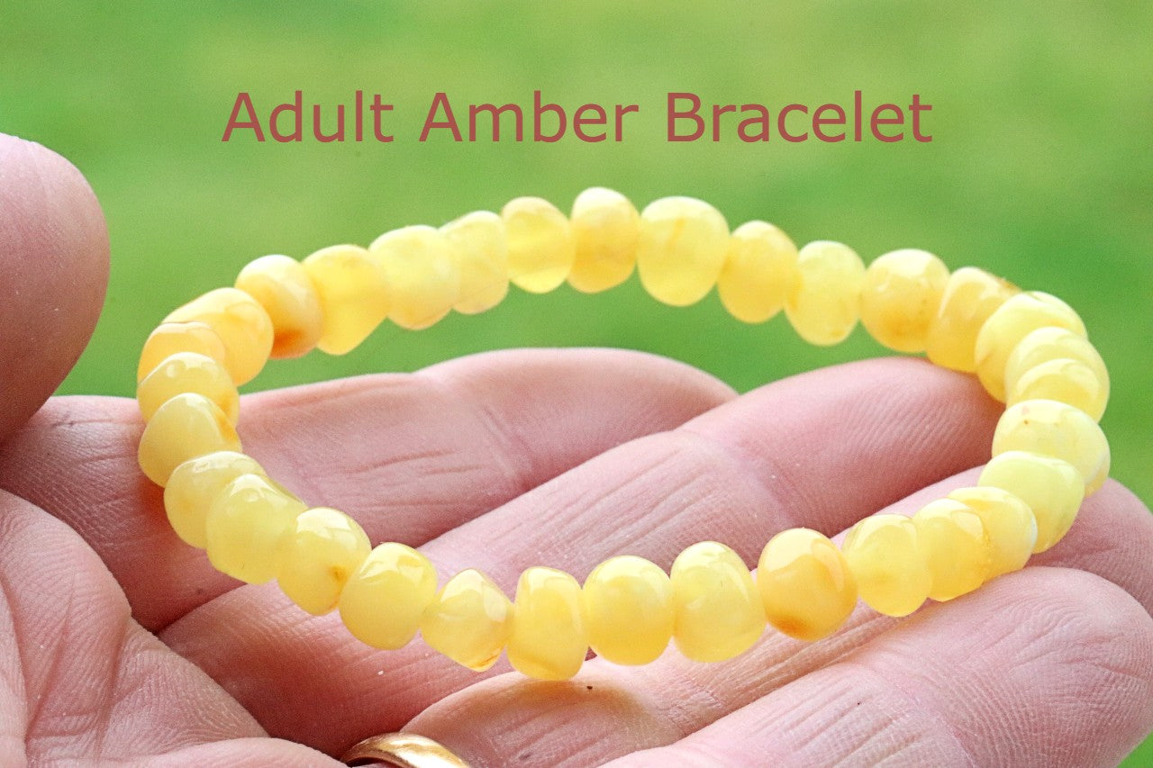 White Unisex Baltic Amber Bracelet