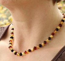 Classic Mixed Baltic Amber Bead Necklace - Amber SOS