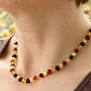 Classic Mixed Baltic Amber Bead Necklace - Amber SOS