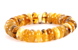 Button Bead Bracelet - Amber SOS