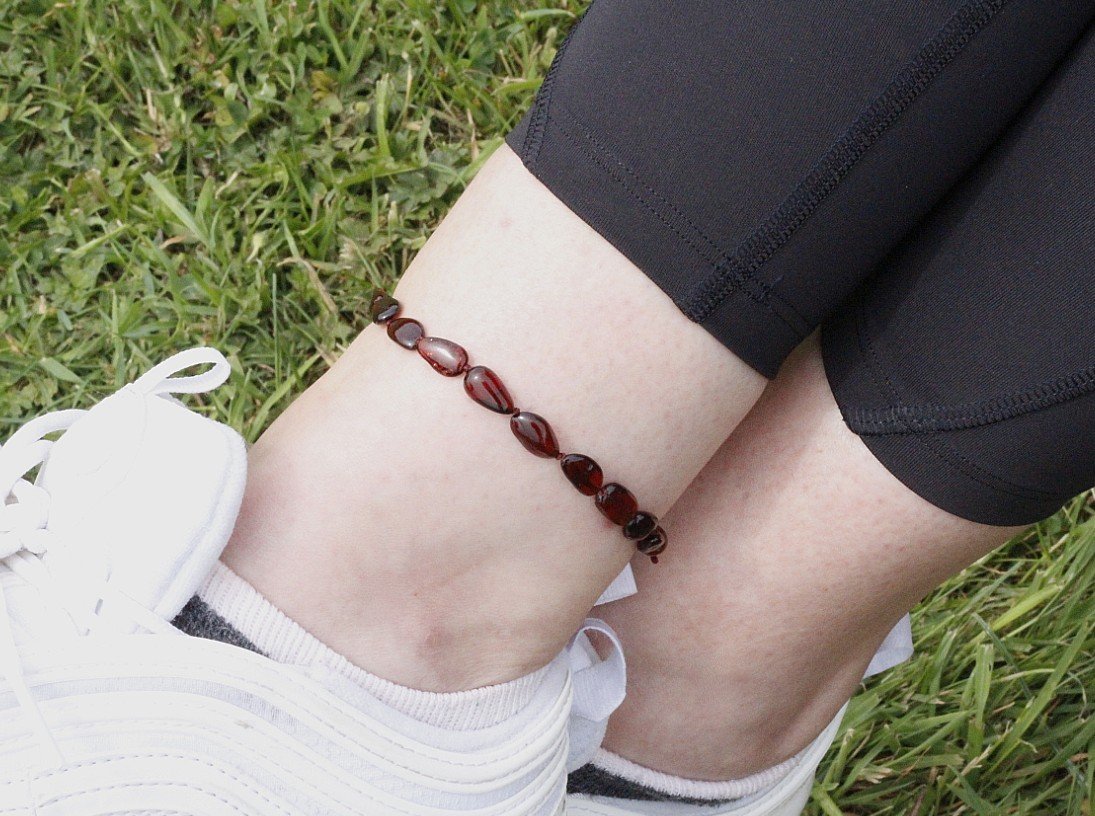 Amber Anklet for Adults Beaded Anklet Amber SOS - Main Image