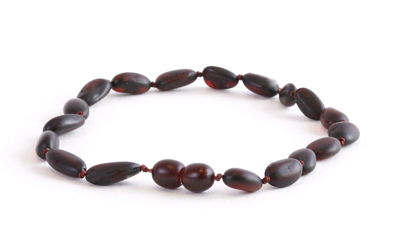 Dark Matte Bead Adult Anklet - Amber SOS