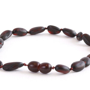 Dark Matte Bead Adult Anklet - Amber SOS