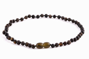 Matt Round Necklace for Children - Amber SOS