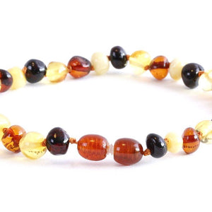 Mixed Round Adult Anklet - Amber SOS