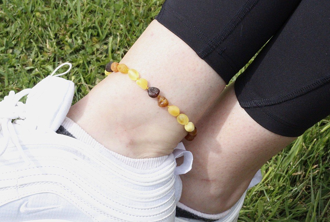 Natural Bead Amber Anklet - Amber SOS