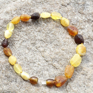 Natural Bead Amber Anklet - Amber SOS