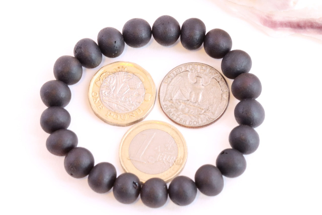Mans Black Amber Bracelet