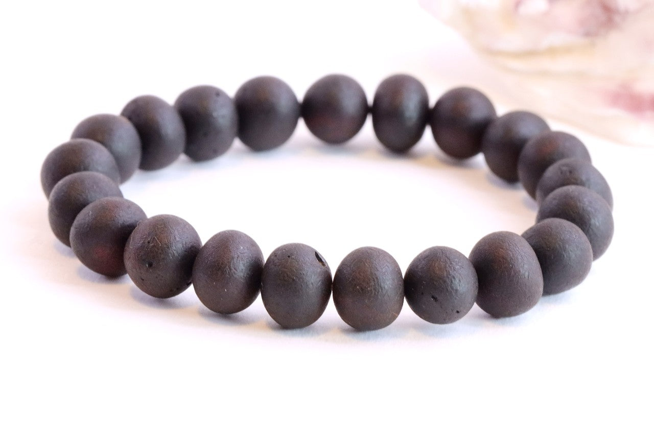 Mans Black Amber Bracelet