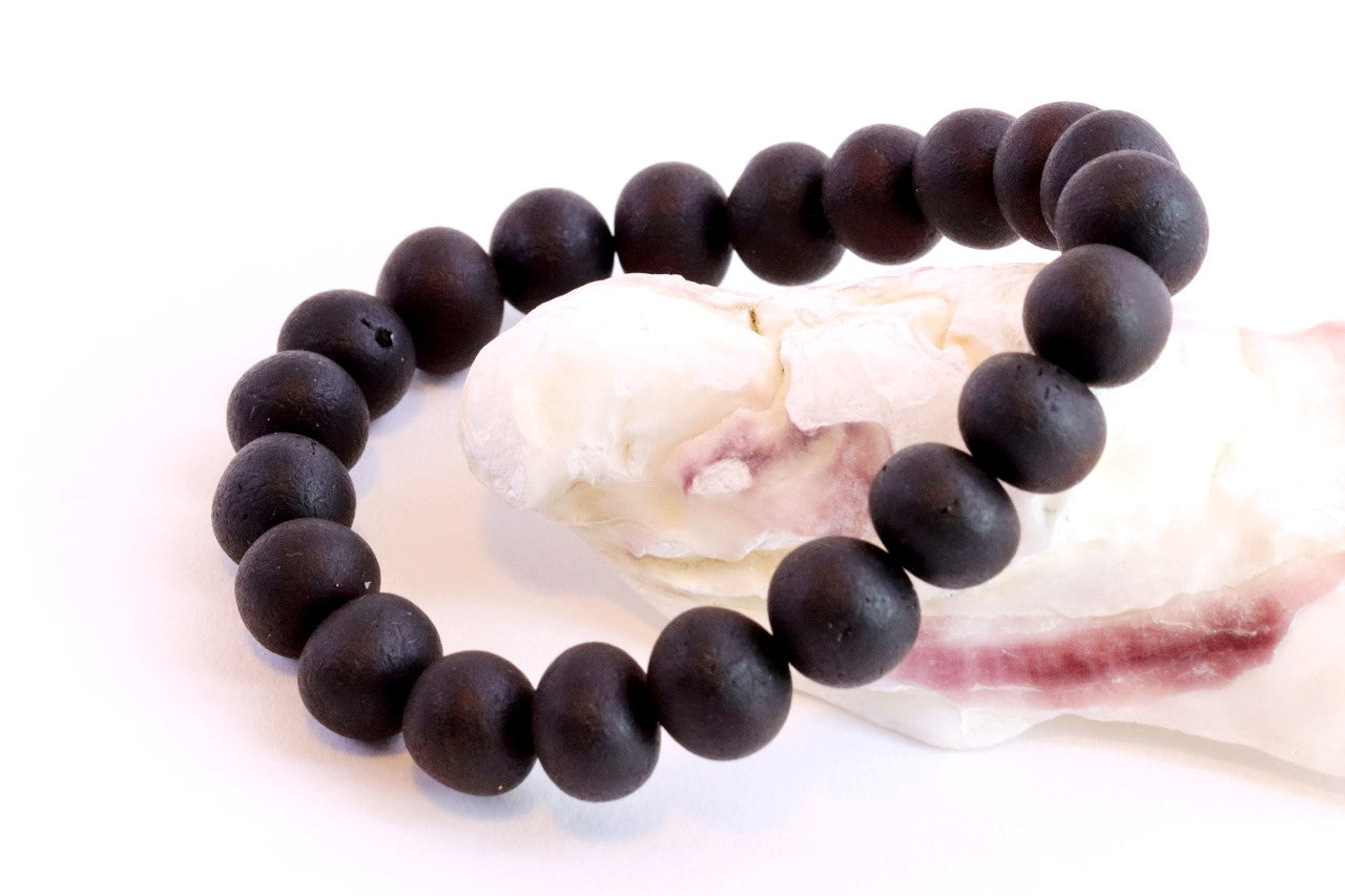 Mans Black Amber Bracelet