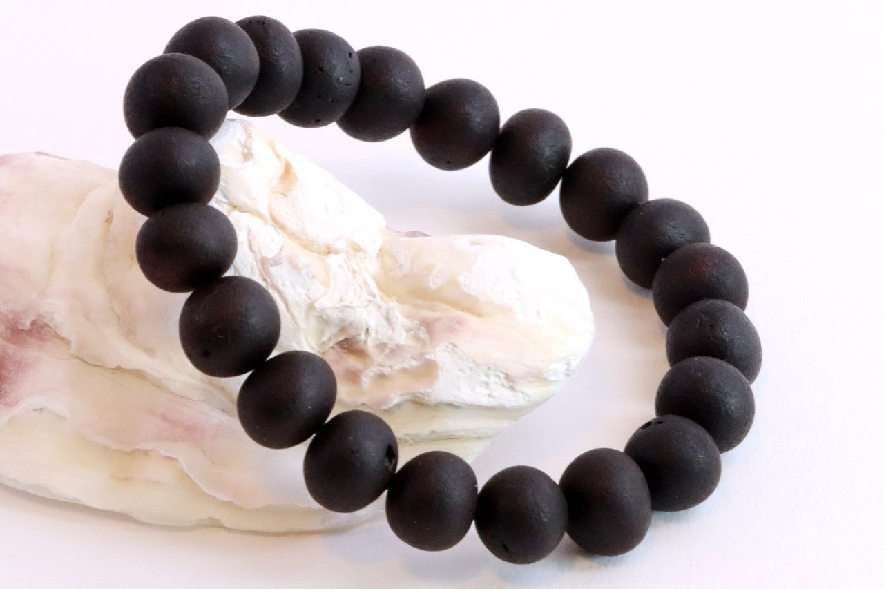 Mans Black Amber Bracelet