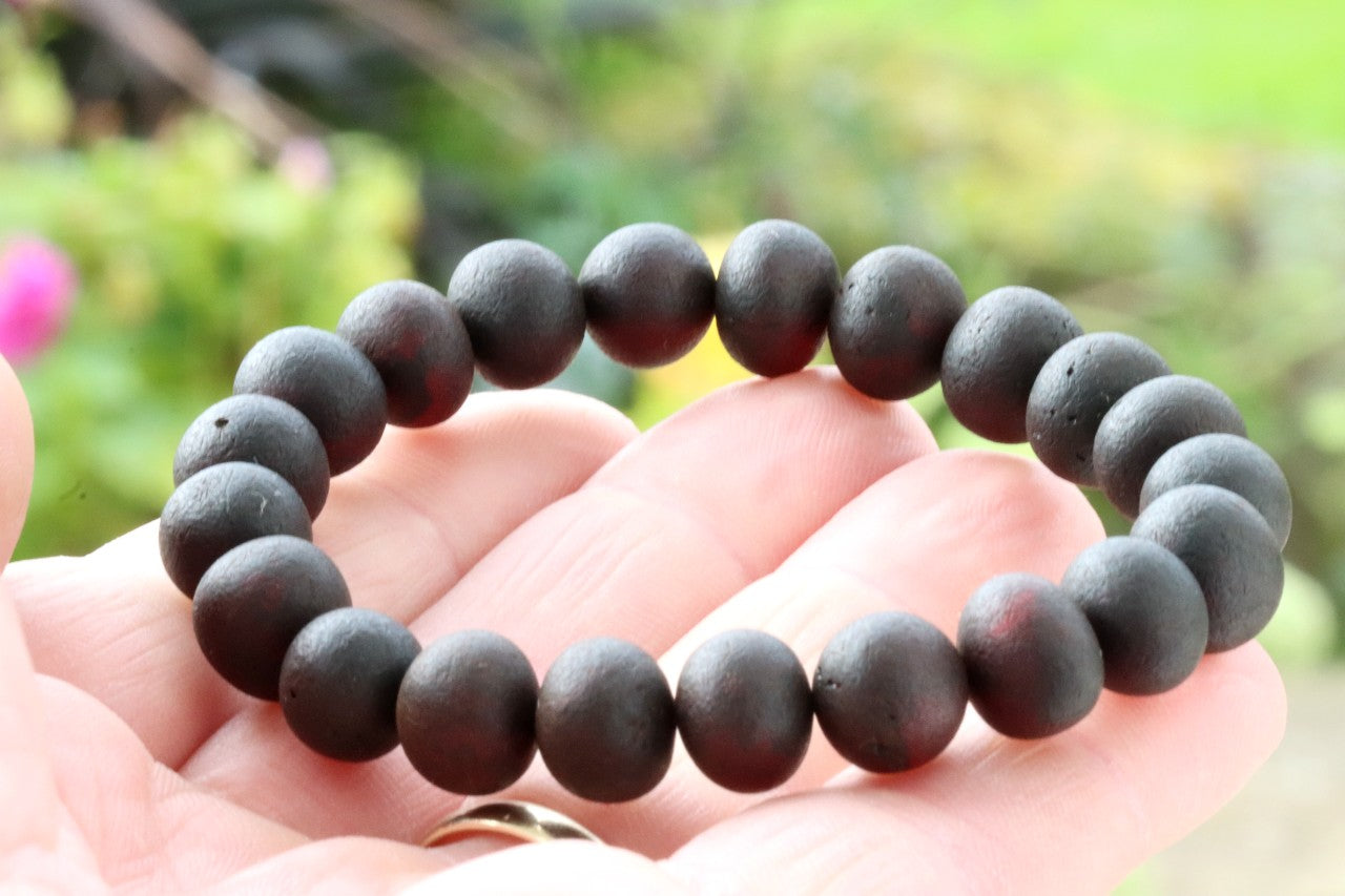 Mans Black Amber Bracelet