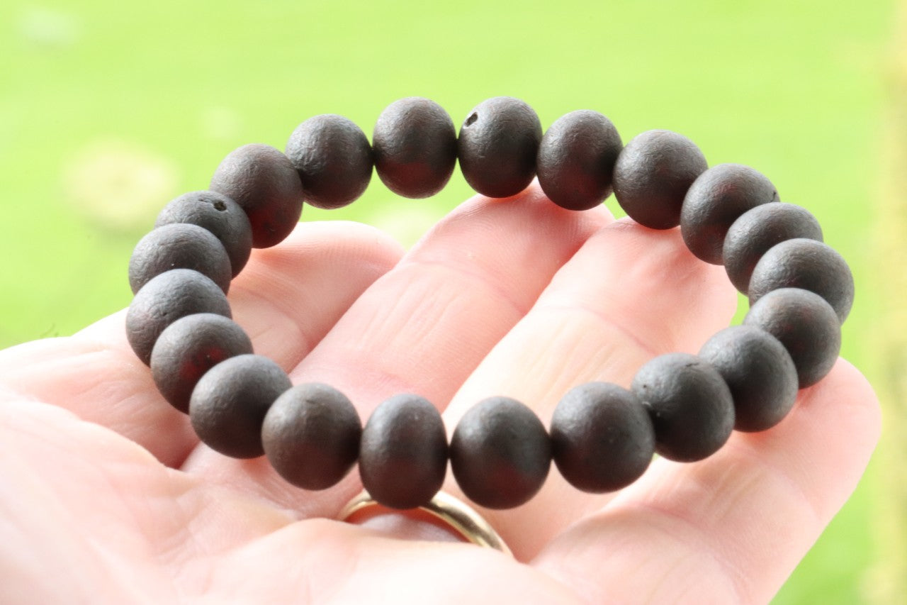 Mans Black Amber Bracelet