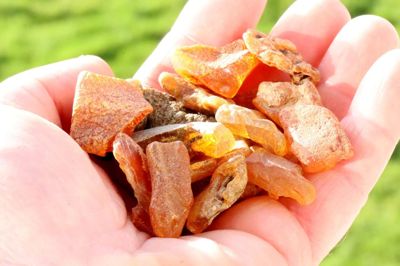 20 X Raw Pieces Amber Tumbled Stones/