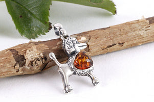 Poodle with a Heart of Gold Pendant - Amber SOS