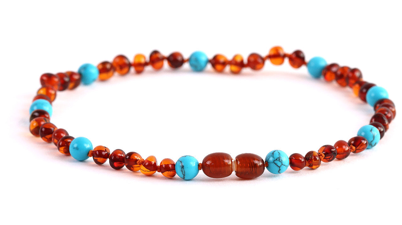Amber and Turquoise Necklace for Children