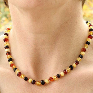 Classic Mixed Baltic Amber Bead Necklace - Amber SOS