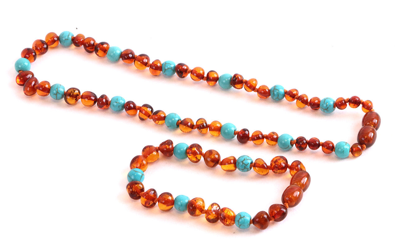 Turquoise and Amber Bead Set Children