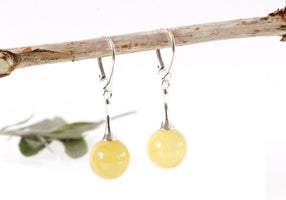 White Perfect Sphere Earrings - Amber SOS