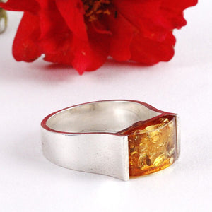 Honey Geometric Ring - Amber SOS