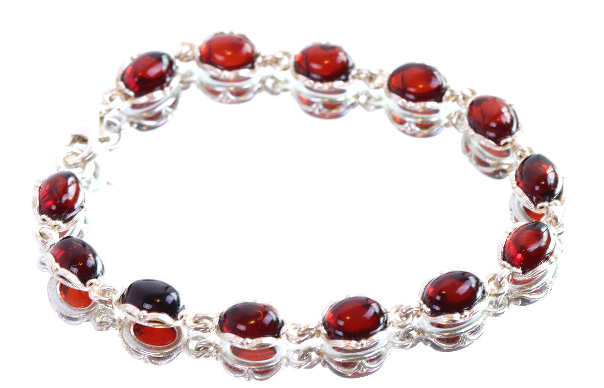 Classic Silver and Amber Bracelet