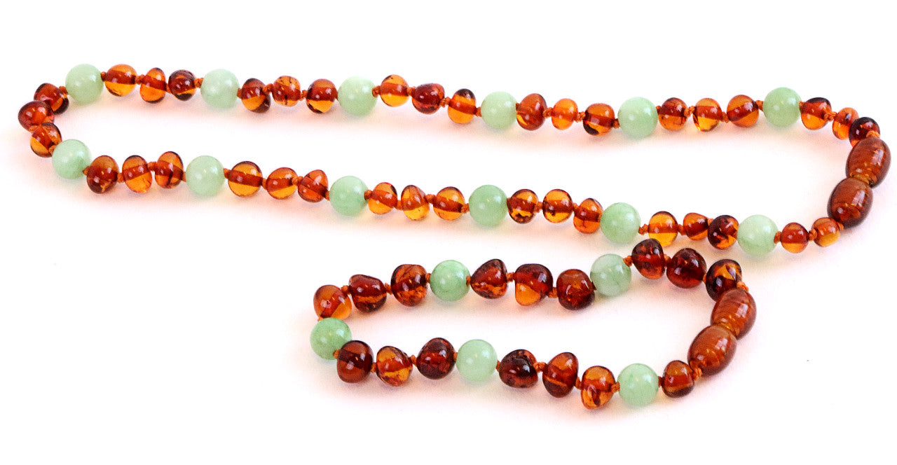 Matching Necklace and Bracelet Set- Jade and Amber